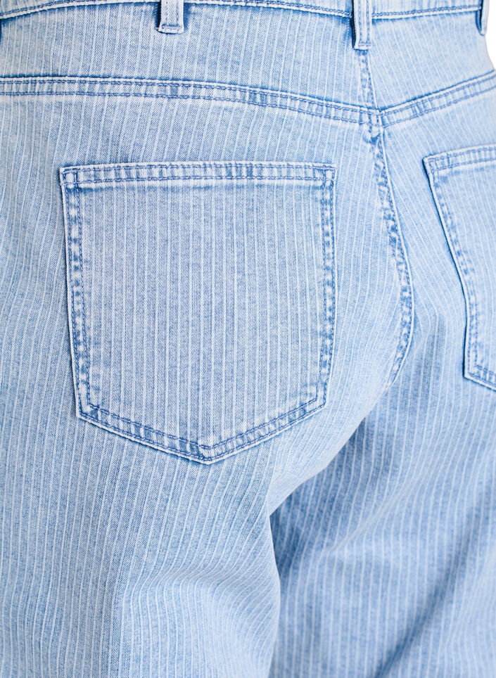 Gestreepte jeans met een rechte pasvorm, Blauw, Packshot image number 3