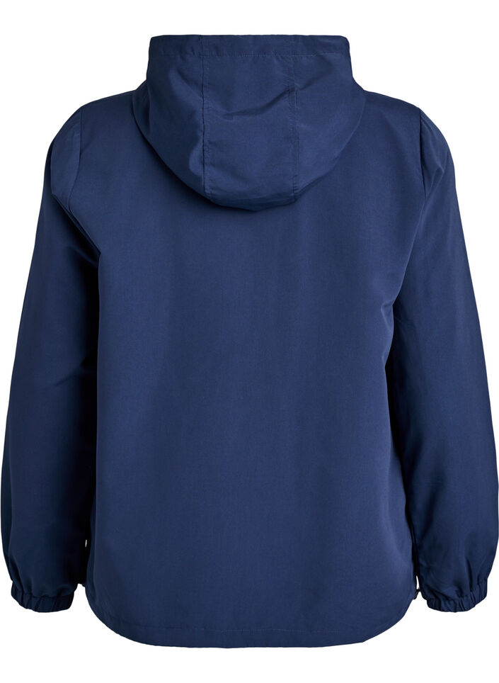Lichtgewicht jas met een capuchon en ritssluiting, Blauw, Packshot image number 1