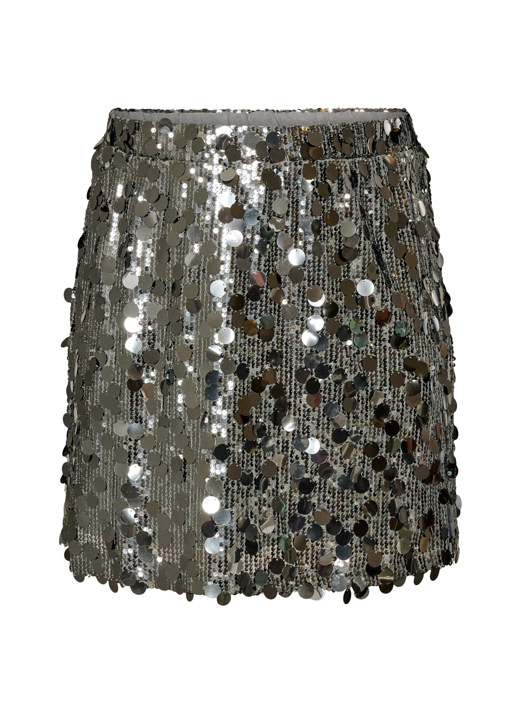 ZizziJupe courte &agrave; sequins avec une ceinture &eacute;lastique, Gris anthracite, Packshot image number 0