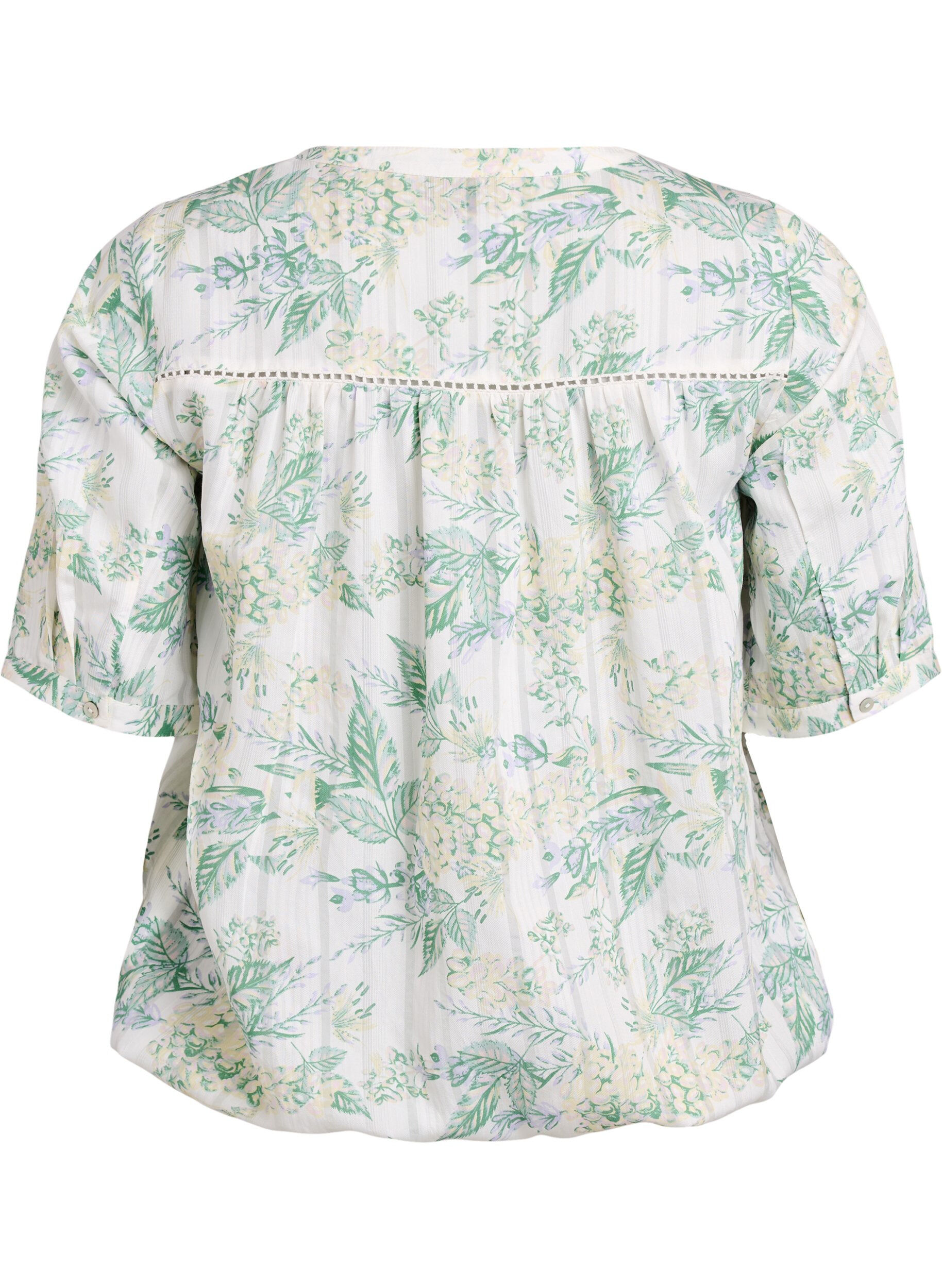 ZizziBlouse met print en 1/2 mouwen, Wit, Packshot image number 1