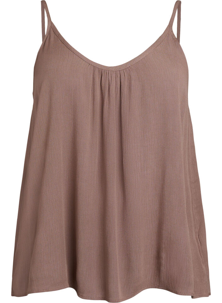 Strap top in viscose, Bruin, Packshot image number 0