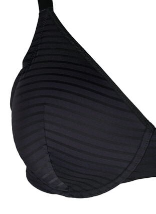 Soutien-gorge moulé avec maille rayée, Black, Packshot image number 2