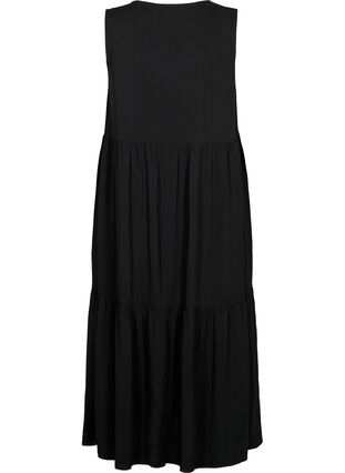 Mouwloze maxi-jurk van viscose, Black, Packshot image number 1