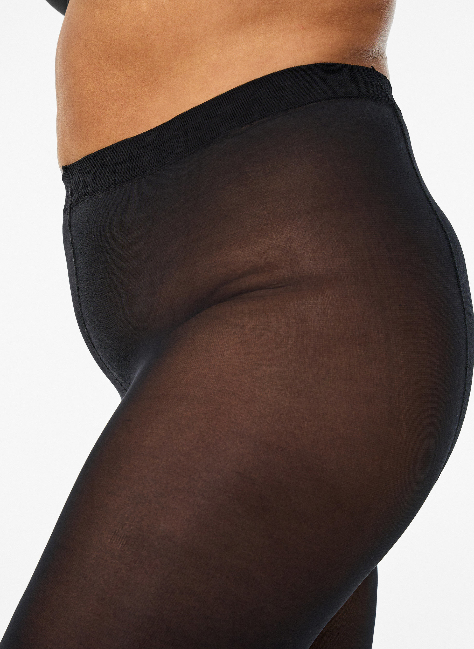 Zizzi2-pack panty's in 100 denier, Zwart, Model image number 2
