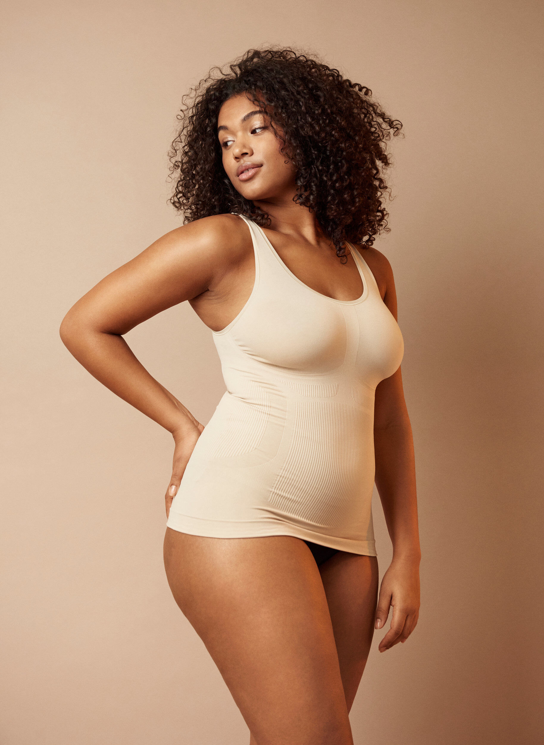 ZizziShapewear top met brede bandjes, Beige, Image image number 1