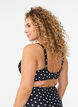 Gewatteerde bikinitop met print, Zwart, Model image number 1