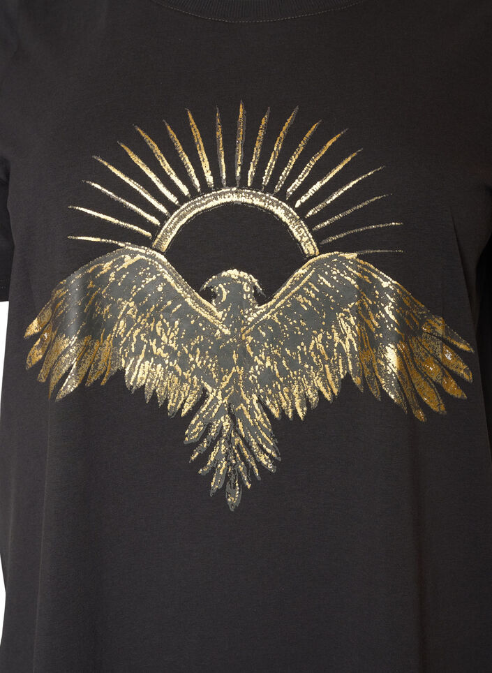 Katoenen T-shirt met print aan de voorkant, Grijs, Packshot image number 2