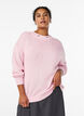 Los vallende gebreide blouse met hartjespatroon, Roze, Model image number 0