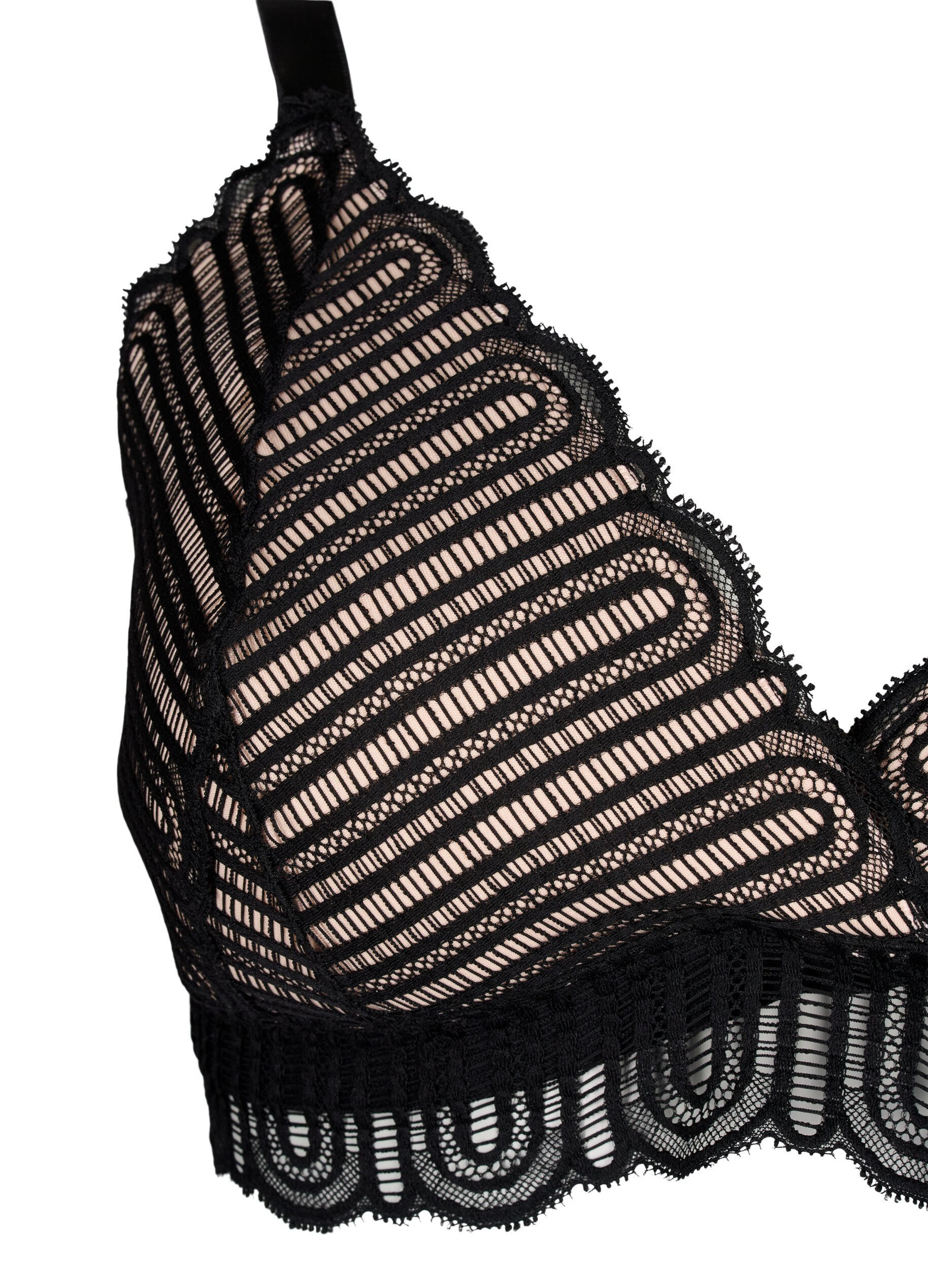 ZizziBralette met kant en zachte vulling, Zwart, Packshot image number 2