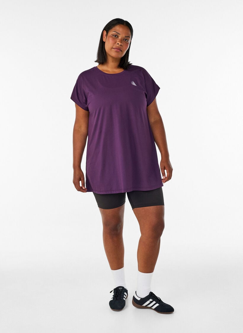 Lang workout T-shirt, Paars, Model image number 1