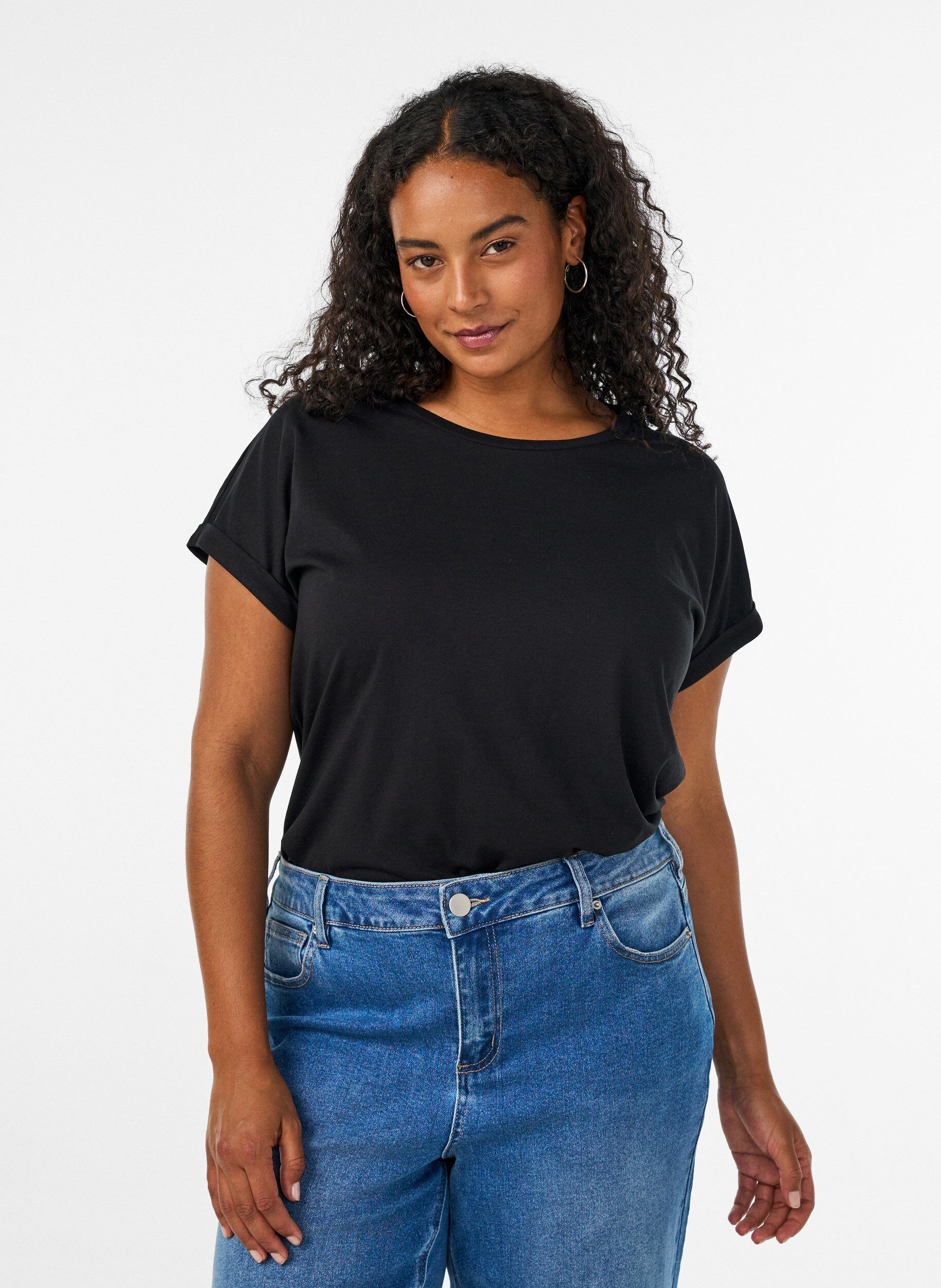 2 packs de t-shirts &agrave; manches courtes, Noir, Model