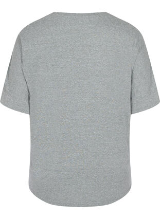 Gemêleerde blouse met korte mouwen, Balsam Green Mel., Packshot image number 1