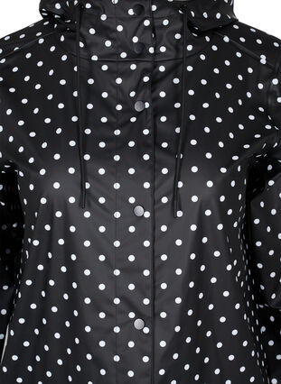 Veste de pluie à pois avec capuche, Black W/White Dot, Packshot image number 2