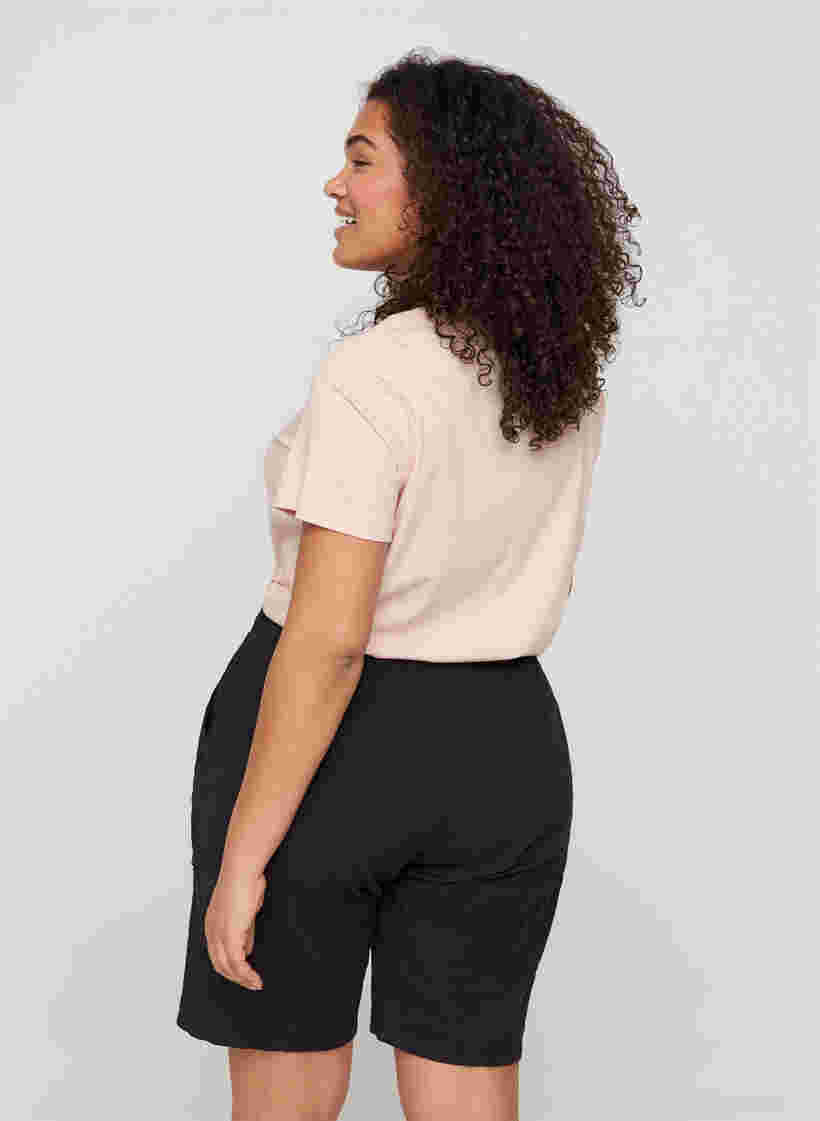 Short ample avec poches en coton, Black, Model image number 1