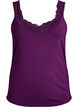 Viscose top met kanten rand, Paars, Packshot image number 0