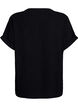 Luchtige blouse met korte mouwen, Zwart, Packshot image number 1