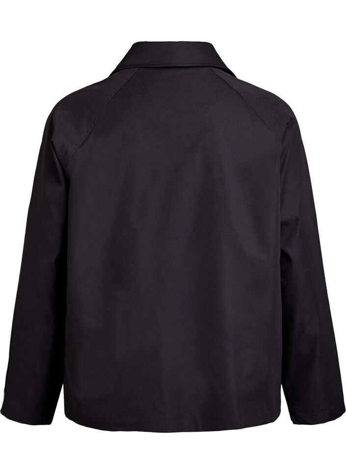 Korte trenchcoat met zakken, Zwart, Packshot image number 1