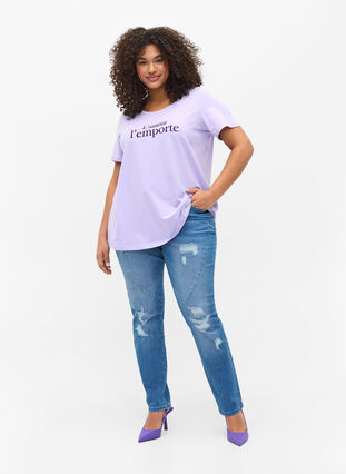 T-shirt à manches courtes avec imprimé,  Lavender LAMOUR, Model image number 2