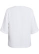 Shirtblouse met V-hals en 3/4 mouwen, Vanille, Packshot image number 1