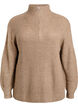 Pull en tricot avec col haut et fermeture &eacute;clair, Marron, Packshot image number 0