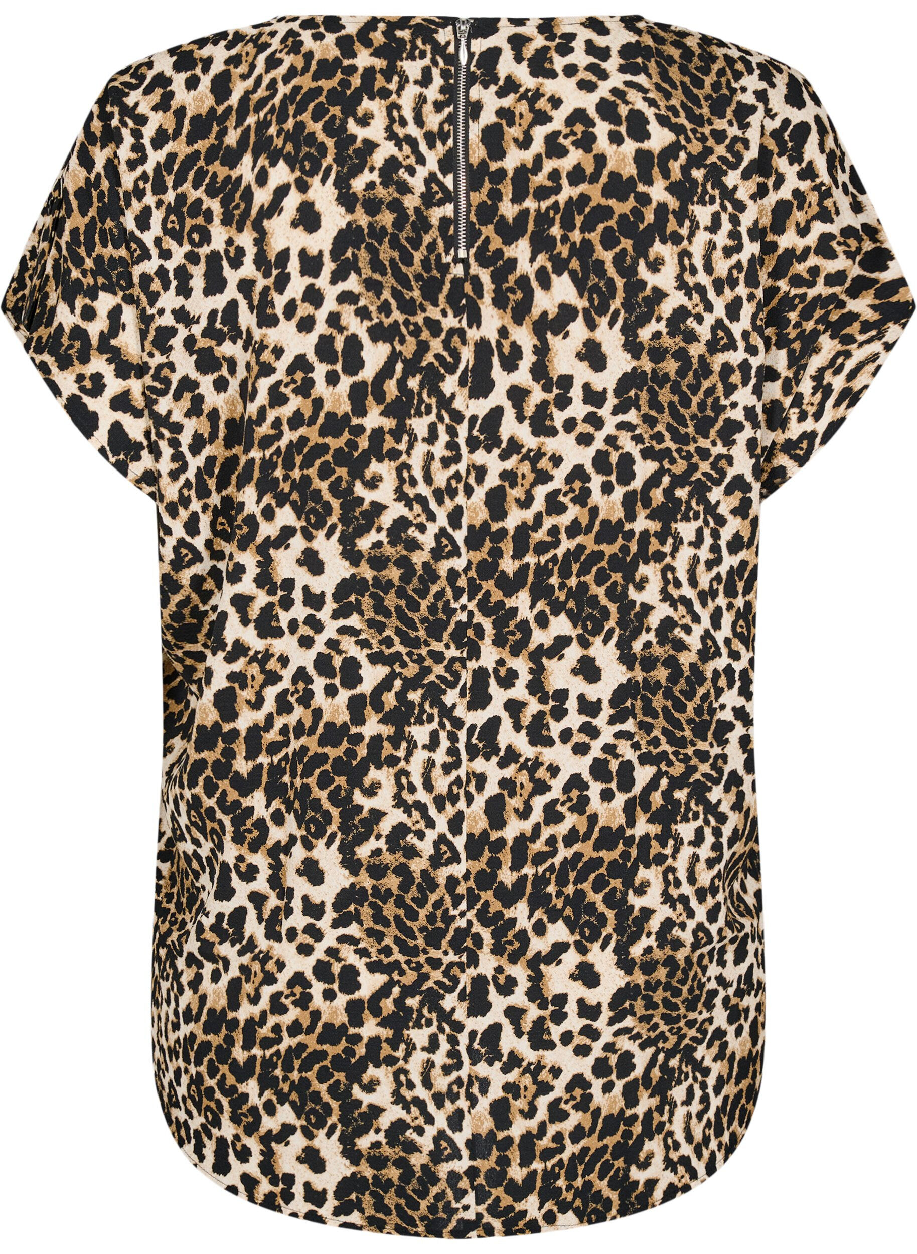 ZizziBlouse met korte mouwen en print, Leopard AOP, Packshot image number 1