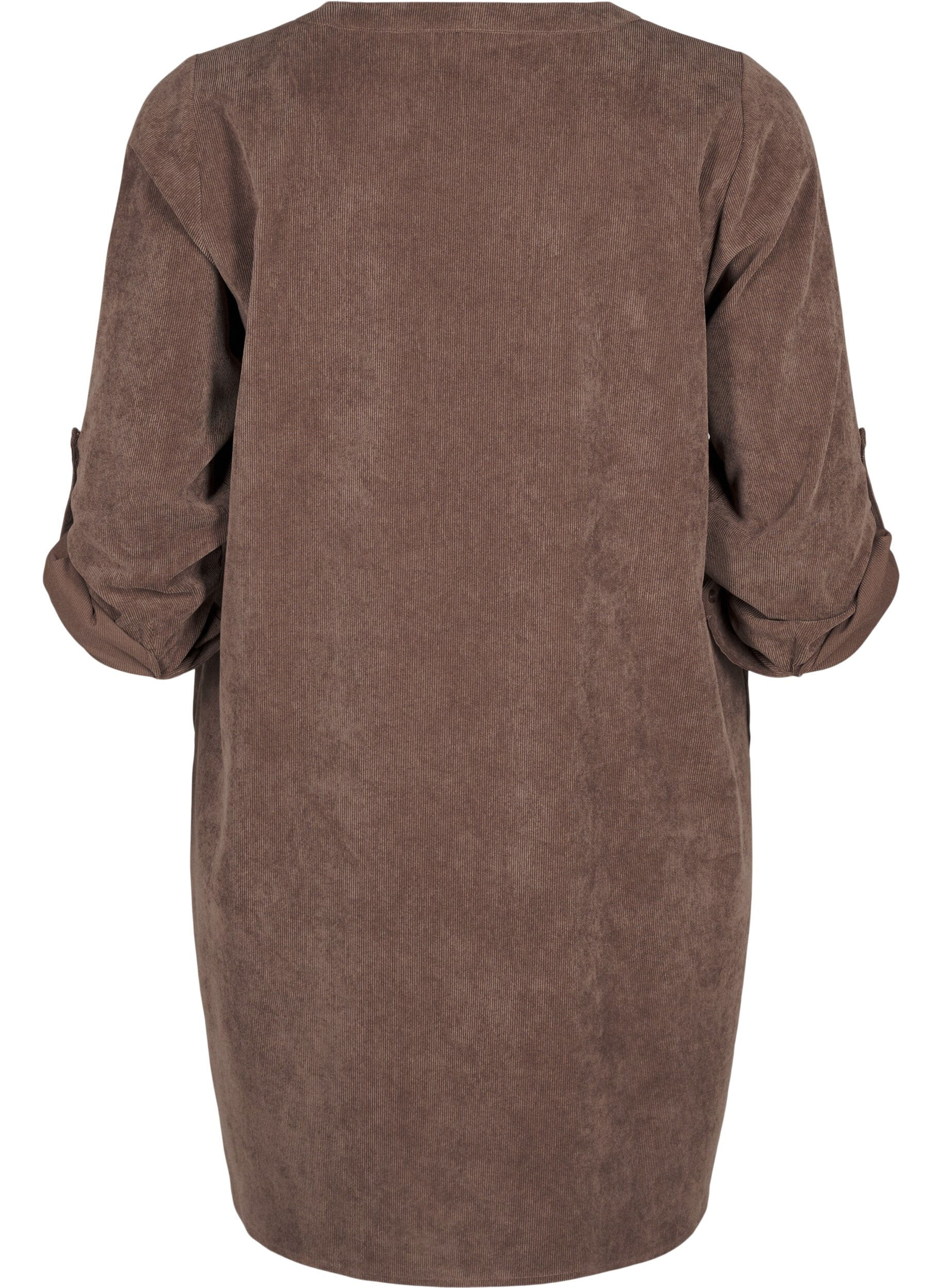 Zizzi Robe en velours avec d&eacute;tail de fermeture &eacute;clair, Chocolate Martini, Packshot image number 1