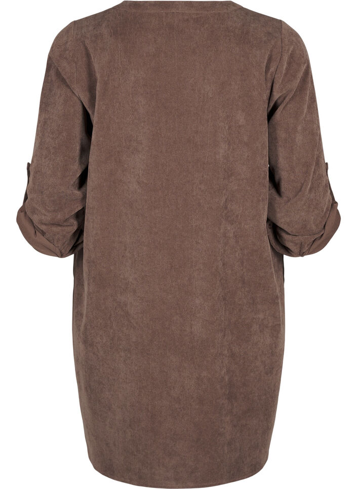 Robe en velours avec d&eacute;tail de fermeture &eacute;clair, Chocolate Martini, Packshot image number 1