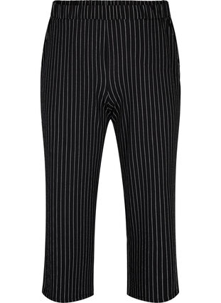 Pantalon ample avec longueur 7/8, Black White Stirpe, Packshot image number 0