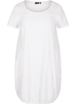 Robe en coton à manches courtes, Bright White, Packshot image number 0