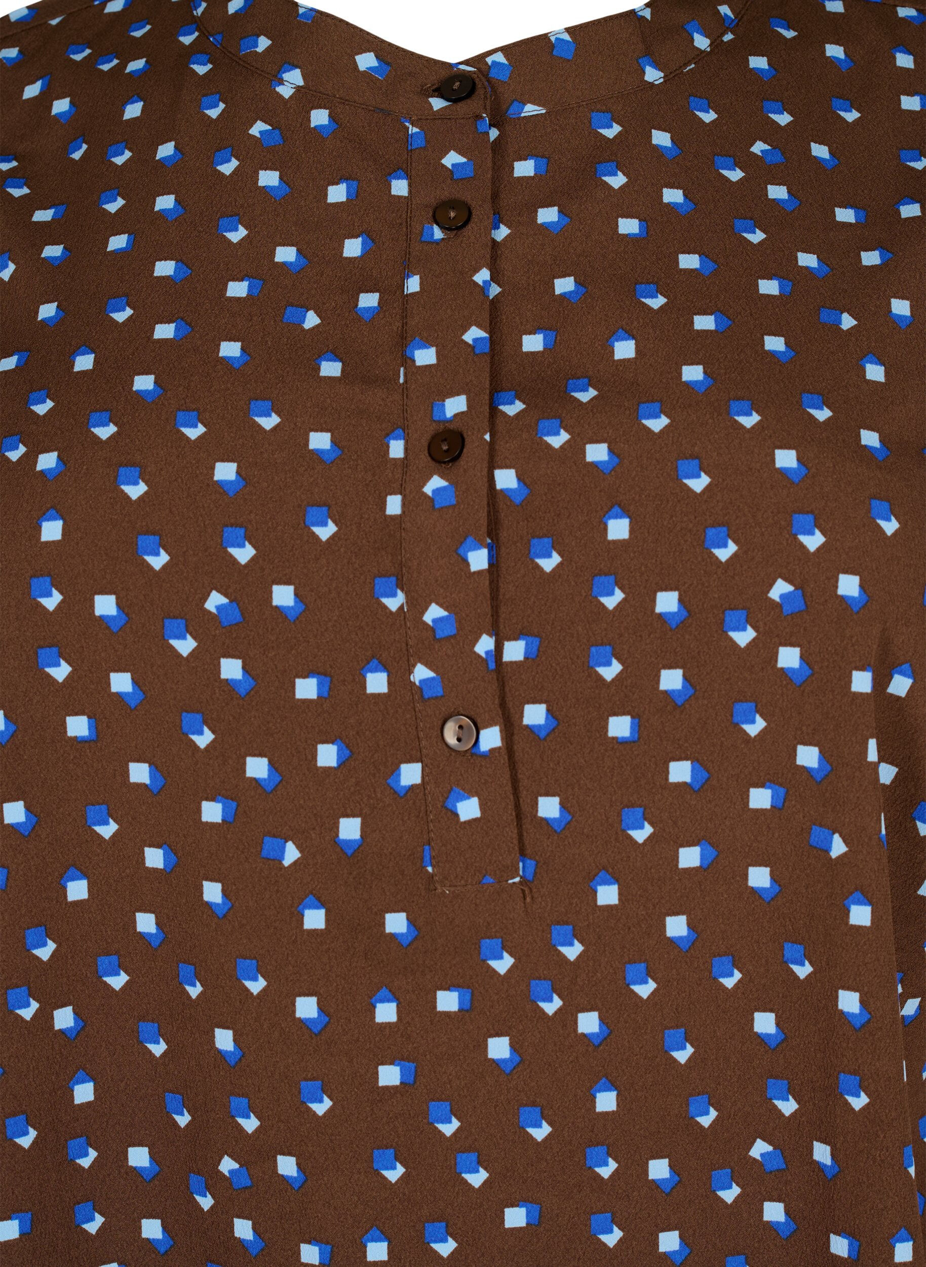 ZizziFLASH - Gestippelde tuniek met lange mouwen, Chicory Coffee AOP, Packshot image number 2