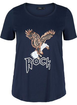 T-shirt met korte mouwen en print, Navy Blazer/Rock, Packshot image number 0