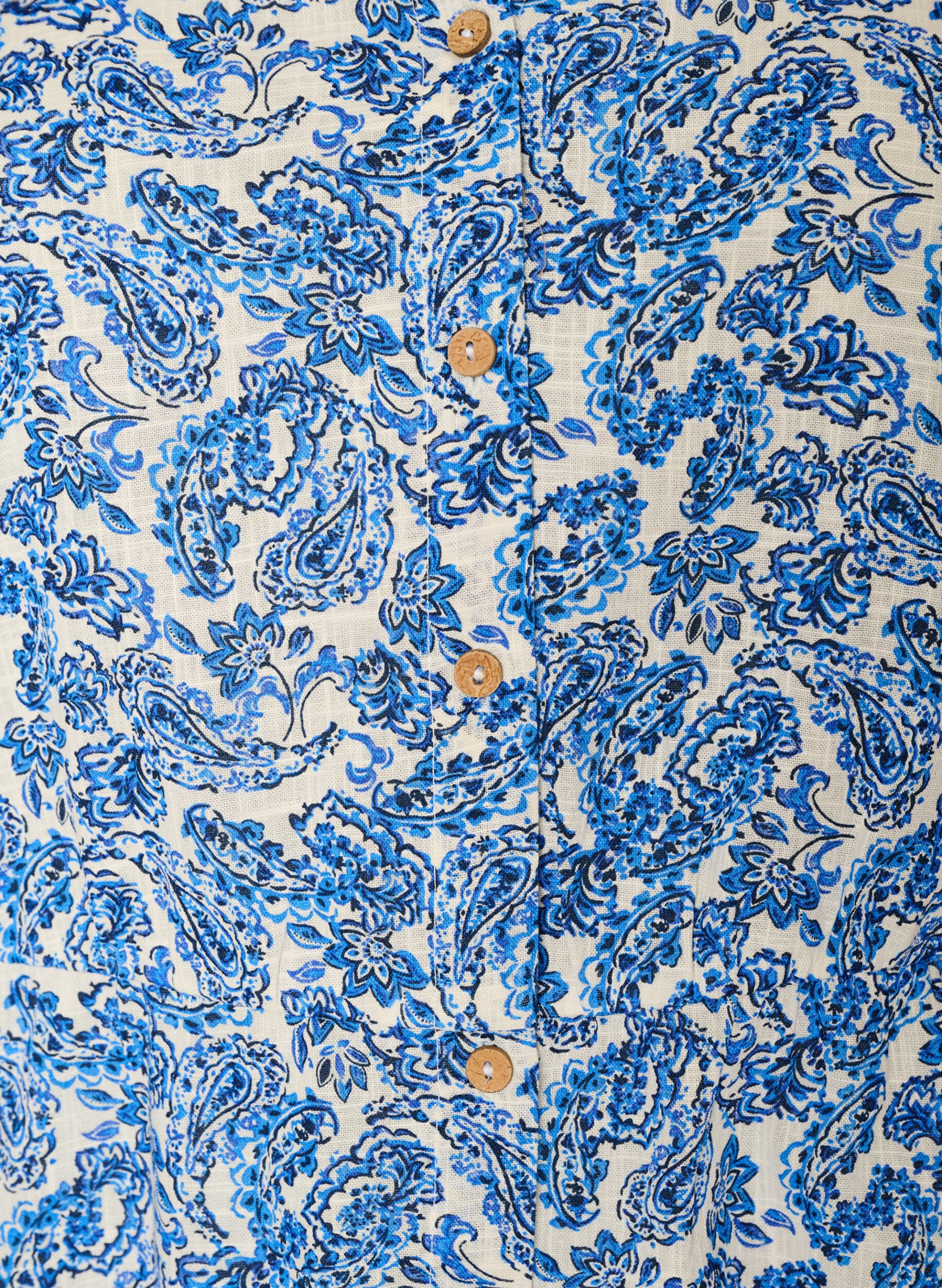 ZizziRobe courte en coton &agrave; imprim&eacute; floral, Bleu, Packshot image number 2