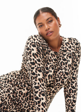 Robe à manches longues en imprimé léopard, Leo, Model image number 2