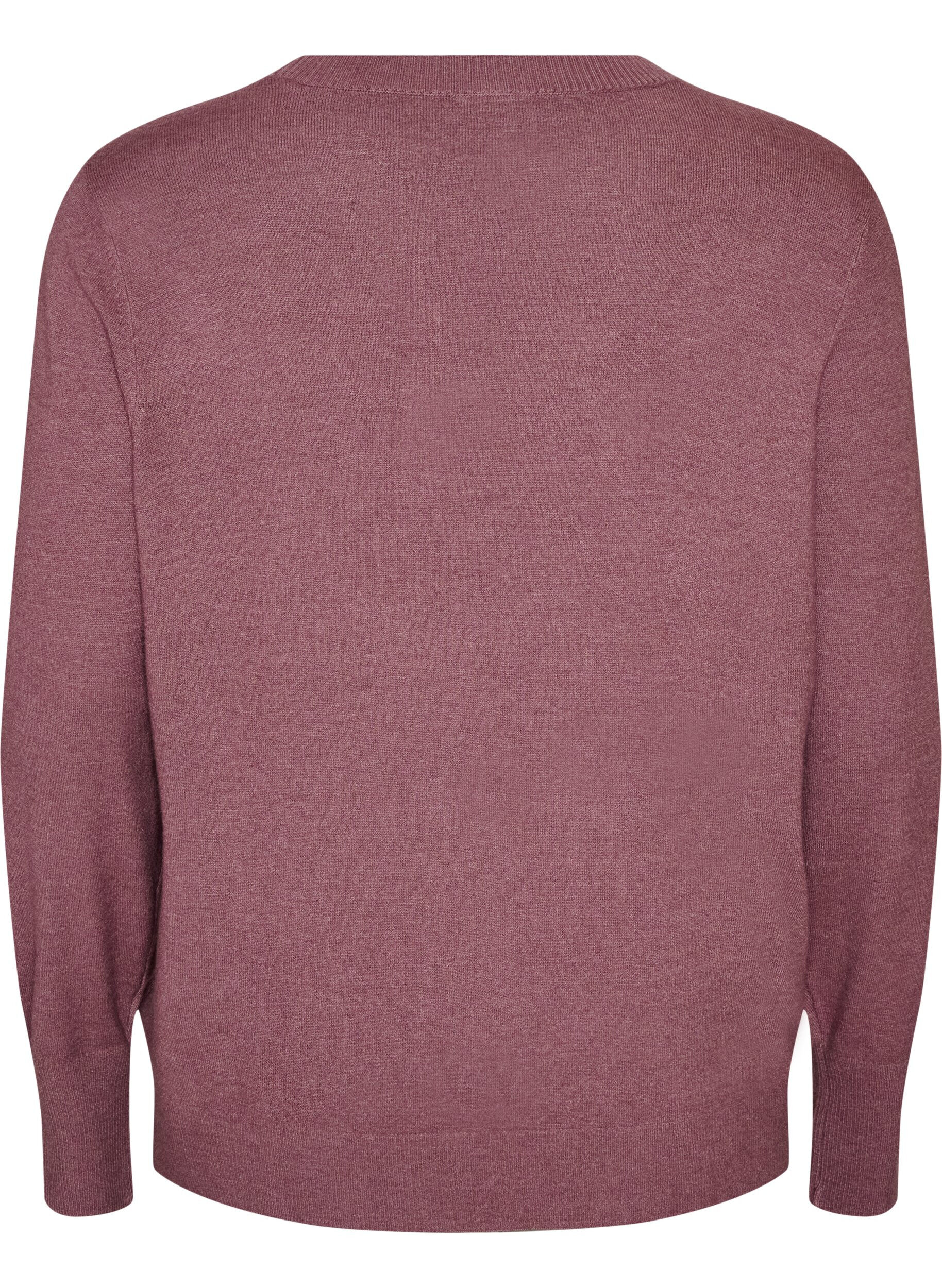 ZizziGebreide blouse met ronde hals, Roze, Packshot image number 1