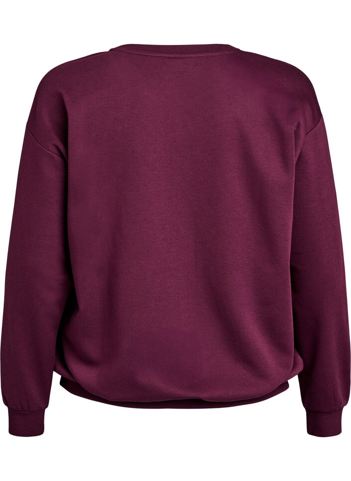Sweatshirt avec motif à l'avant, Bordeaux, Packshot image number 1