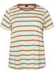 T-shirt &agrave; rayures en coton bio, Marron, Packshot image number 0