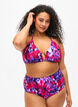 Bas de bikini à imprimé et taille haute, Rose, Model image number 0