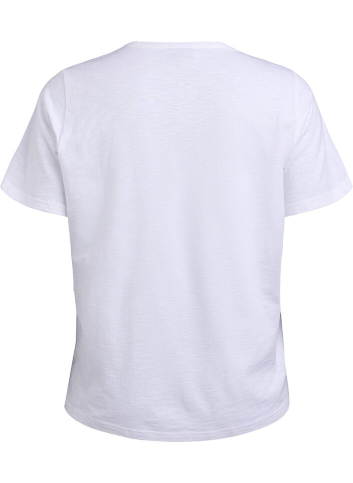 T-shirt dot&eacute; de boutons, Blanc, Packshot image number 1