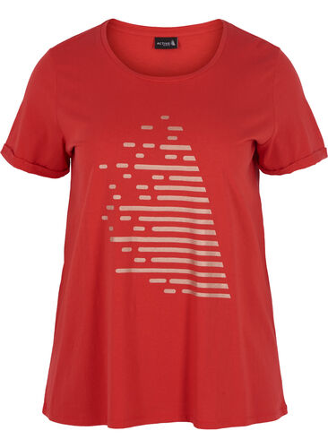T-shirt met print, Flame Scarlet, Packshot image number 0