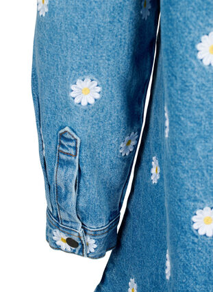 Chemise en jean ample avec marguerites brodées, L.B. Flower, Packshot image number 3
