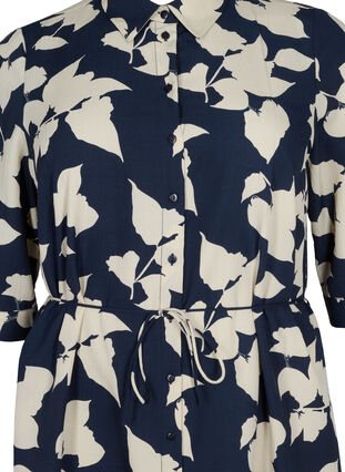 FLASH - Robe chemise à imprimé floral, Blue White Flower, Packshot image number 2