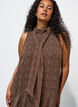 Midi jurk in chiffon met luipaardprint en een strik in de taille, Bruin, Model image number 2