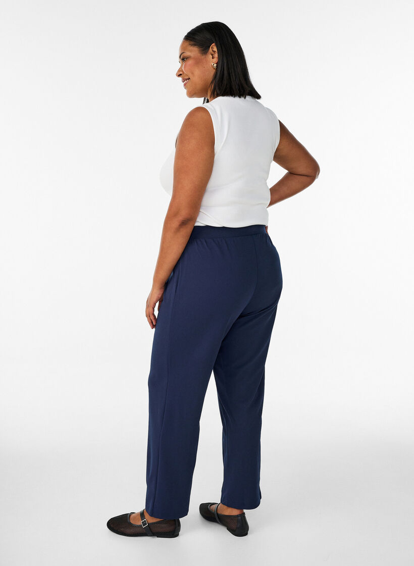 Broek met rechte pasvorm, Blauw, Model image number 2