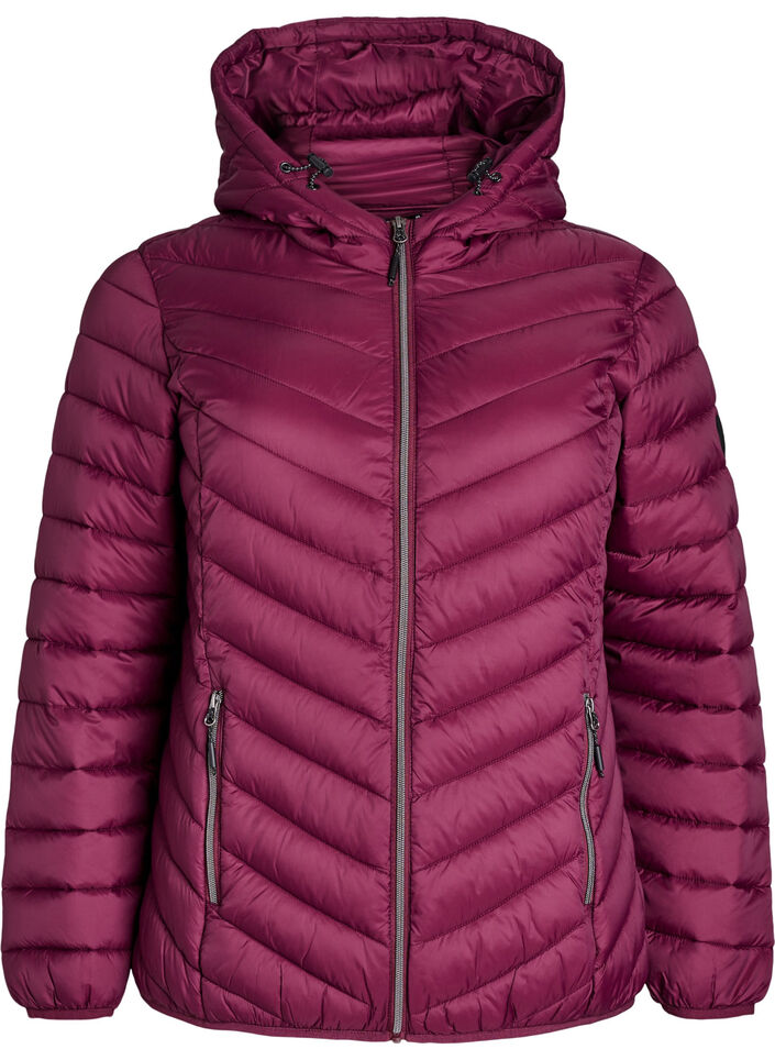 Veste l&eacute;g&egrave;re &agrave; capuche, Bordeaux fonc&eacute;, Packshot image number 0