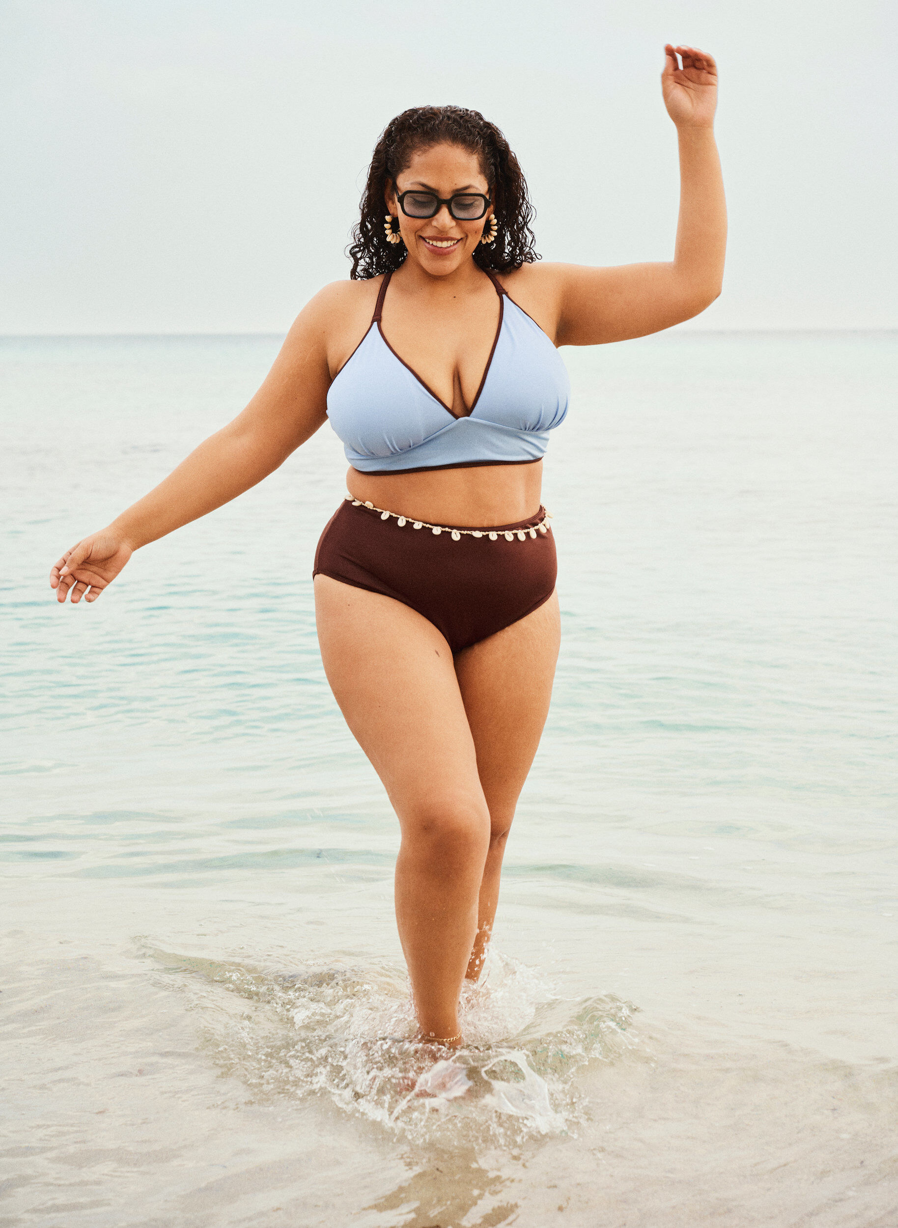 Zizzi Bas de bikini r&eacute;versible taille standard, Marron, Image image number 0