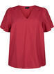 Viscose blouse met korte mouwen en borduursel, Rood, Packshot image number 0