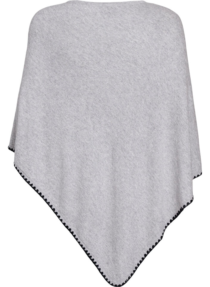 Fijngebreide poncho, Grijs, Packshot image number 1