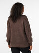 Pull en tricot avec col haut et fermeture &eacute;clair, Marron, Model image number 2