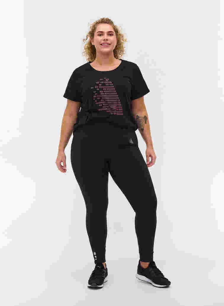 Trainingsshirt met print, Black Diva Pink, Model image number 2