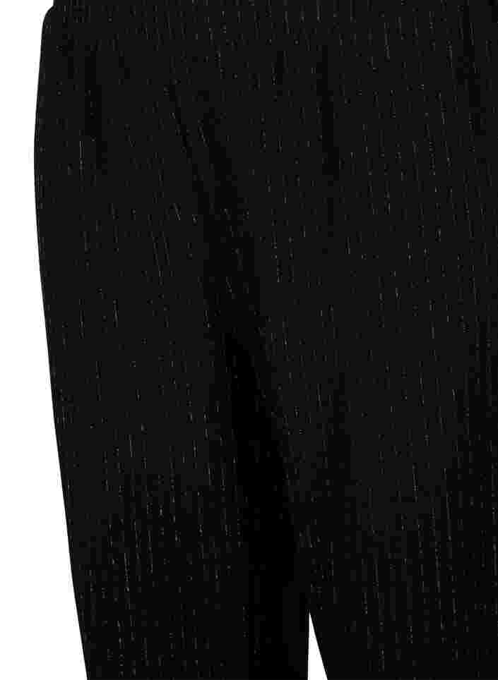 Pantalon à jambes larges en lurex, Black w. Lurex, Packshot image number 2